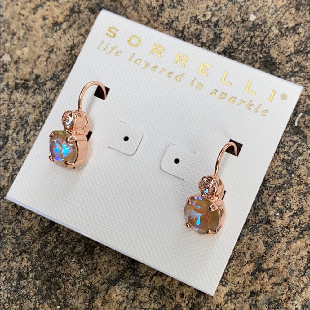 Sorrelli Rose Garden Rose Gold Earrings NWT - Picture 3 of 4
